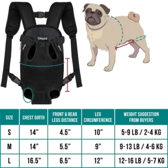 PetAmi Dog Carrier Backpack, Adjustable Ventilated Front Chest Sling Bag, Hiking Camping Travel Pet Puppy Cat image {1}