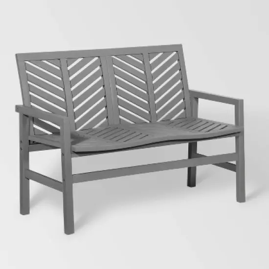 Slatted Chevron Acacia Wood Patio Loveseat &ndash; Saracina Home image {19}