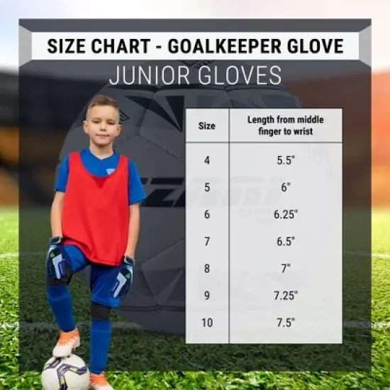 Vizari Junior Keeper Glove - Professional Soccer Goalkeeper Goalie Gloves for Kids and Adults - Superior Grip, Durable Design, Secure Fit image {5}
