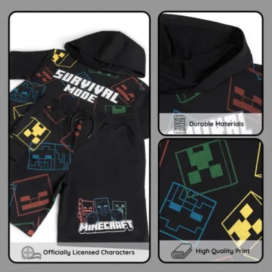Minecraft French Terry Pullover Hoodie and Shorts Outfit Set Toddler image {5}