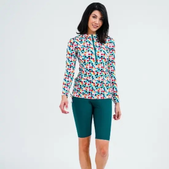 Calypsa Half-Zip Nora Swim Top image {9}