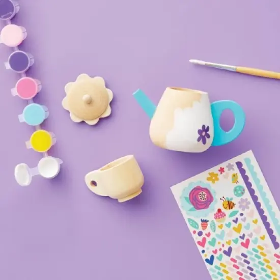 Paint-Your-Own Wood Tea Set Kit - Mondo Llama&trade; image {4}