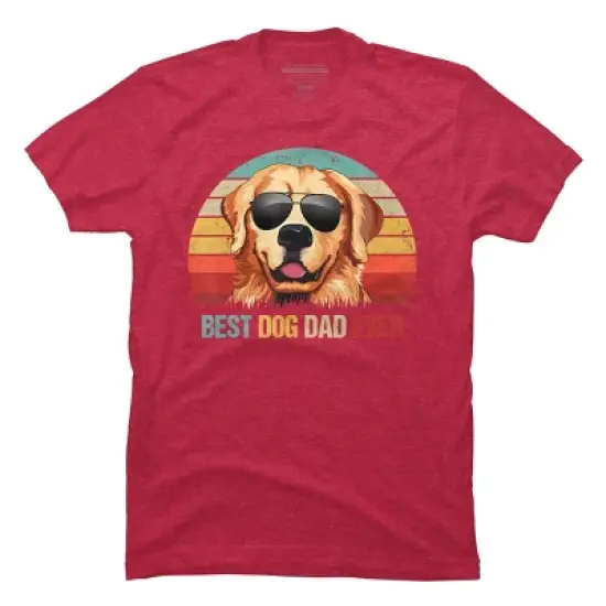 Men's Design By Humans Best Dog Dad Ever Golden Retriever By LuckyCharm99 T-Shirt image {12}