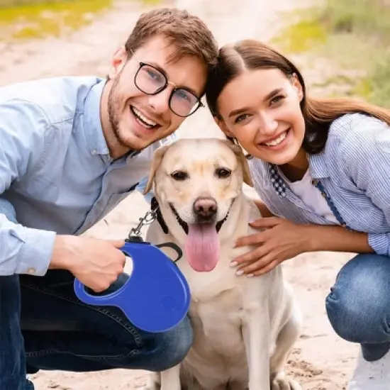 WOPET 16ft Retractable Dog Leash with Anti-Slip Handle & Hand Brake Heavy Duty Durable Pet Leash Blue image {2}