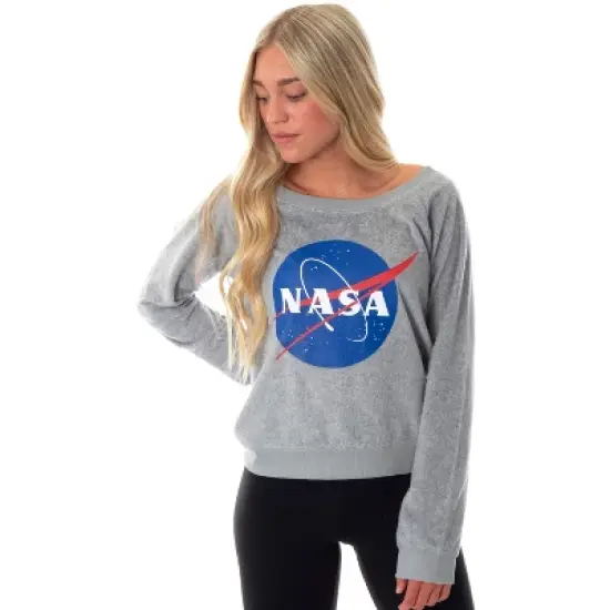 NASA Meatball Logo Juniors' Loungewear Long Sleeve Lounge Sleep Top NASA Meatball Logo image {4}