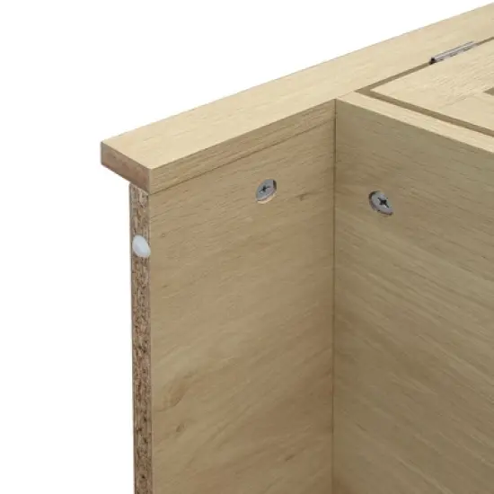 Dolonm Natural Wood 31.1 in. Tall Arched Rattan Pantry Cabinet with Adjustable Shelves, Storage for Kitchen Dining Living Room image {12}