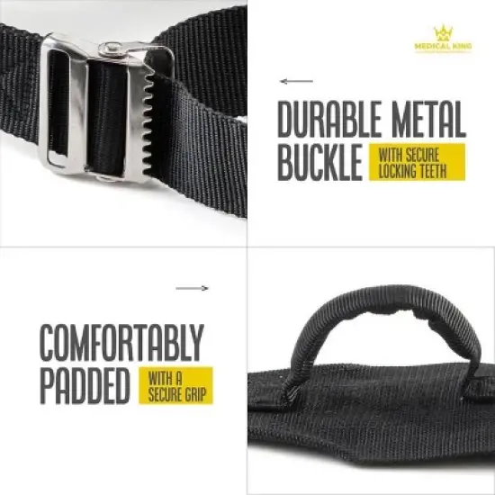 Transfer Belt Fle to unlock - 50" holds up 500 LBS - Gait Belt With 6 Handles, Great Lift Belt for Elderly, Therapy and Handicap - MedicalKingusa image {2}