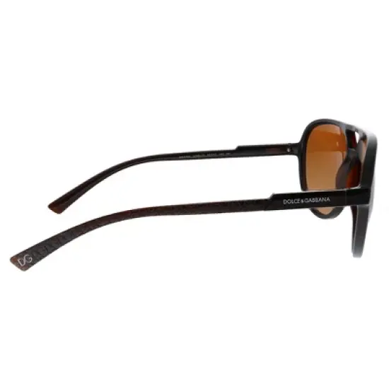 Dolce & Gabbana DG 6150 329578 Unisex Aviator Sunglasses Transparent Tobacco 60mm image {2}
