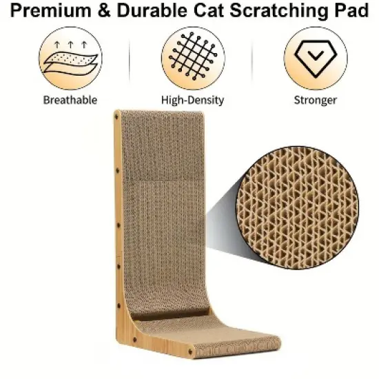 2PCS 23.6" L-Shape Three-dimensional Cat Scratching board, Cat Scratching Post with Ball toy wall Mounted, For Indoor Cats, Large Cat Scratching board image {7}