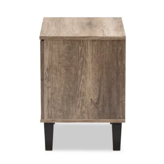Swanson Modern and Contemporary Wood 2 - Drawer Nightstand - Light Brown - Baxton Studio image {3}