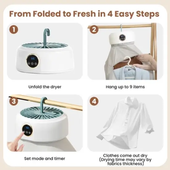 Portable Clothes Dryer With Remote Control And Dry Bag image {6}