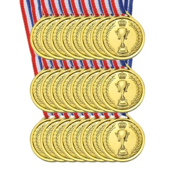 Unique Bargains Plastic Lightweight Embossed Design Sports Award Medals 24 Pcs 1.5" image {6}