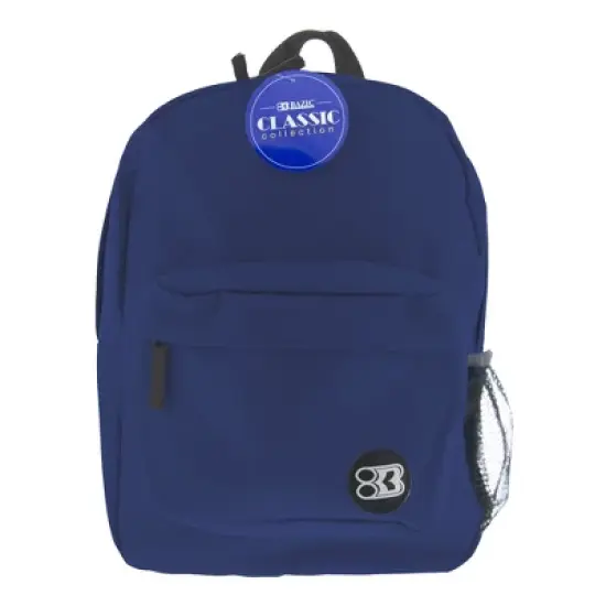 BAZIC Products&reg; 17" Classic Backpack, Navy Blue image {3}