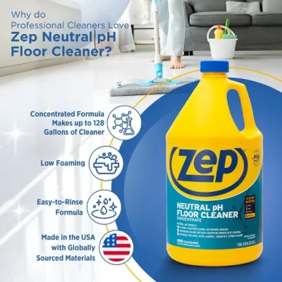 Zep Concentrated Neutral pH Floor Cleaner &ndash; Safe on Protective Finishes - 1 Gallon image {4}