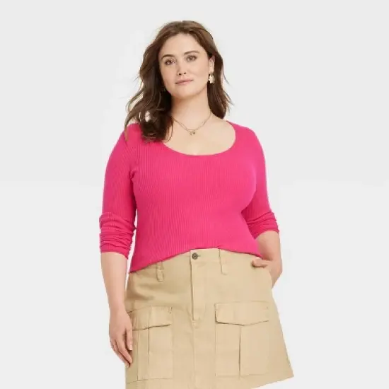 Women's Shrunken Rib Scoop Neck Pullover Sweater - Universal Thread&trade; image {7}