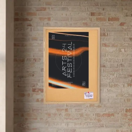 Sunnydaze Cork Bulletin Board with MDF Frame and Pushpins - 47.25" x 35.5" image {2}