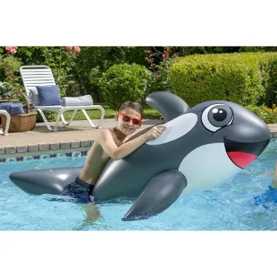 Poolmaster Jumbo Whale Rider Inflatable Swimming Pool Float image {7}