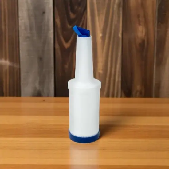 Slickblue Pour & Store 32oz Bottles, Mixing, Pouring & Storing, 13" Tall, Ideal for Juices & Cocktails, Orange/Blue image {2}