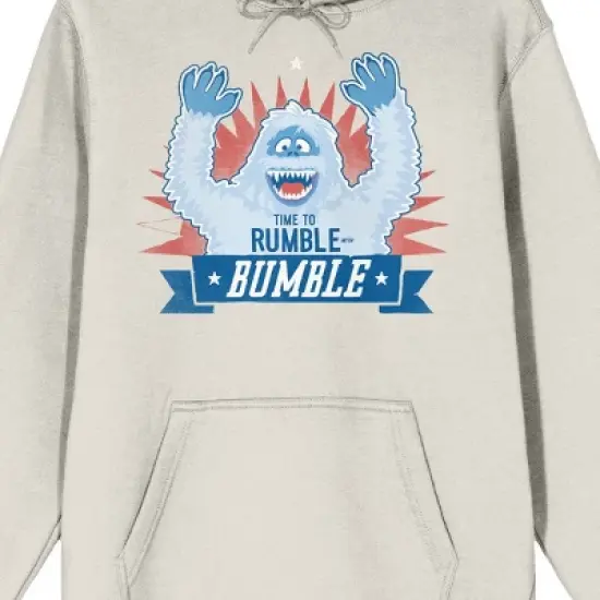 Rudolph the Red-Nosed Reindeer "Time To Rumble With Bumble" Men's Sand Graphic Hoodie image {1}