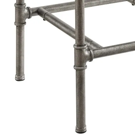 Dillon Metal Counter Height Barstool Textured Silver/White - Hillsdale Furniture image {10}