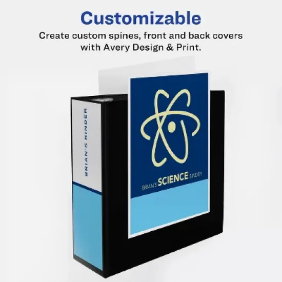 Avery Durable Clear View 3 Ring Binders, 4 Inch Binder Rings, 2 Black Binders (09204) image {6}