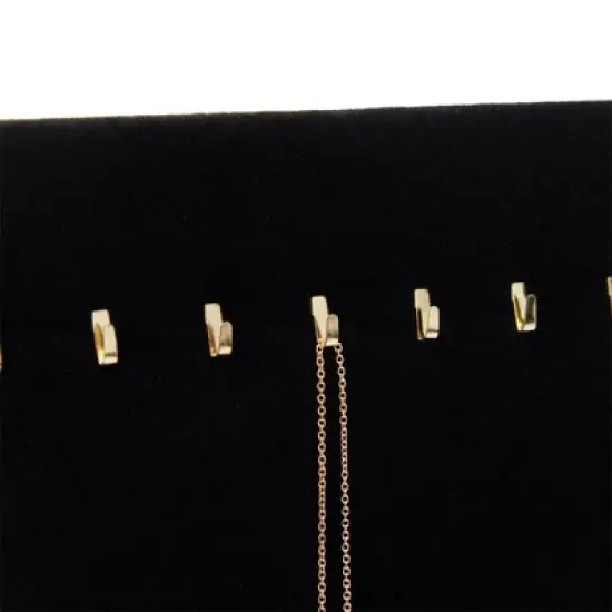Genie Crafts Genie Crafts 2-Pack Jewelry Display for Selling - Velvet Necklace Holder Stand, Organizer for Retail (17 Hooks, Black) image {2}