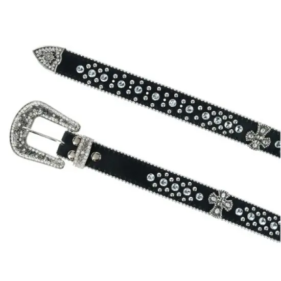CTM Women's Cross Concho Western Rhinestone Belt image {1}