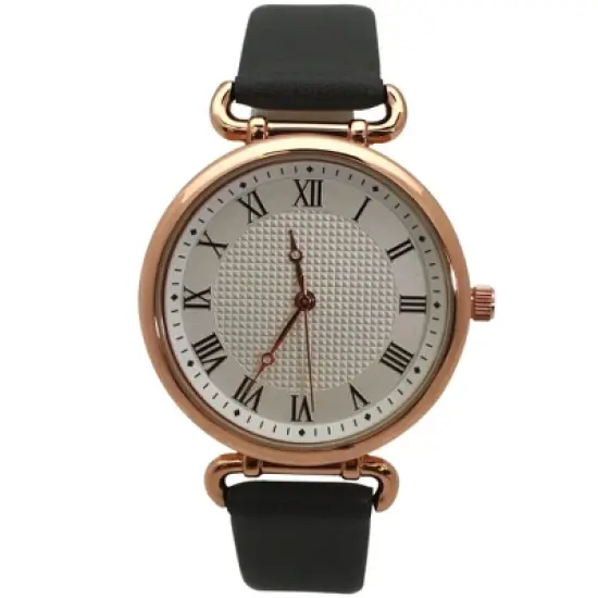 Olivia Pratt Faux Leather Small Roman Numeral Minimalist Women Watch image {7}