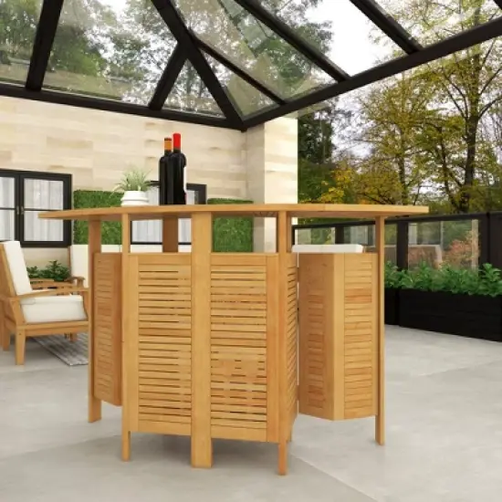 Patio Bar Table Teak - Olivia & May image {7}