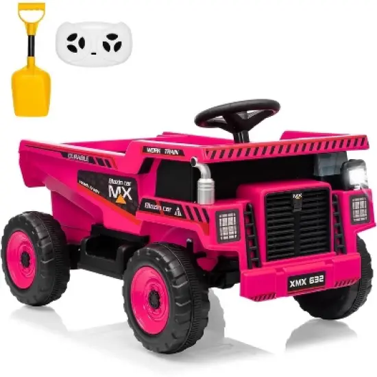 12V Ride On Dump Truck for Kids, Ride On Car with Remote Control, Construction Vehicles with Dump Bed & Shovel, Ride-On Toys for Kids 3+ image {8}