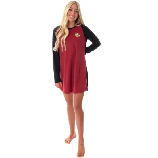 Star Trek Next Generation Women's Juniors Picard Raglan Nightgown Sleep Shirt image {3}