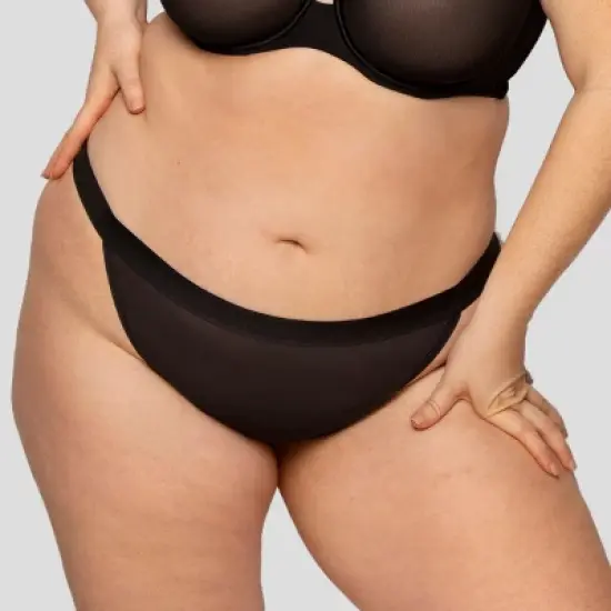 Curvy Couture Women's Plus Size Sheer Mesh String Bikini Panty image {6}