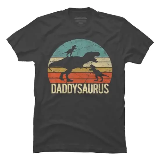 Men's Design By Humans Retro Daddy Dinosaur Daddysaurus Roar By nathanhoang T-Shirt image {8}