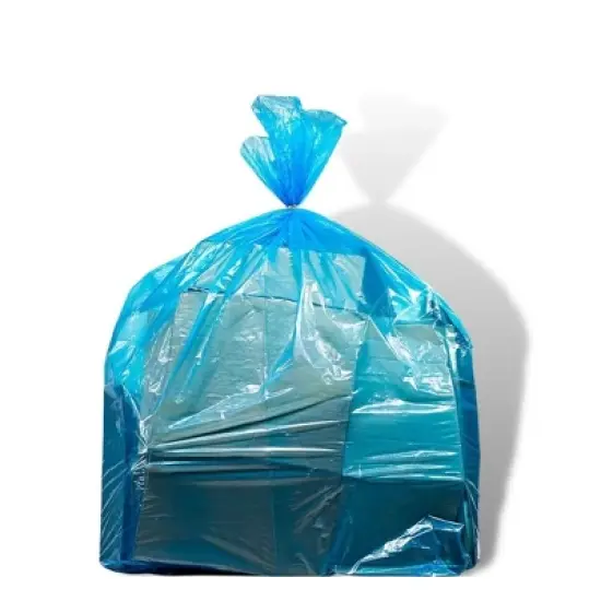 "Plasticplace 95-96 Gallon Recycling Bags, Blue (25 Count) image {1}