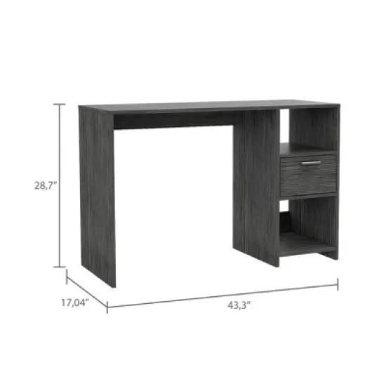 PAGED Versatile Gaming Desk Classic Computer Desk with 2-Open Storage Shelves and Drawer, Writing Desk for Study, Living Room image {4}