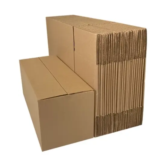 UOFFICE Pack of 25 Long Corrugated Boxes 12" x 6" x 6" Cardboard Shipping Boxes image {1}