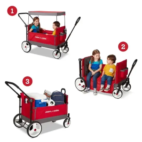 Radio Flyer Convertible Stroller Wagon with Canopy image {2}