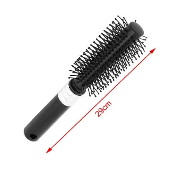 Unique Bargains Plastic Handle Round Hairbrush Salon Styling Bristles Hair Combs image {4}