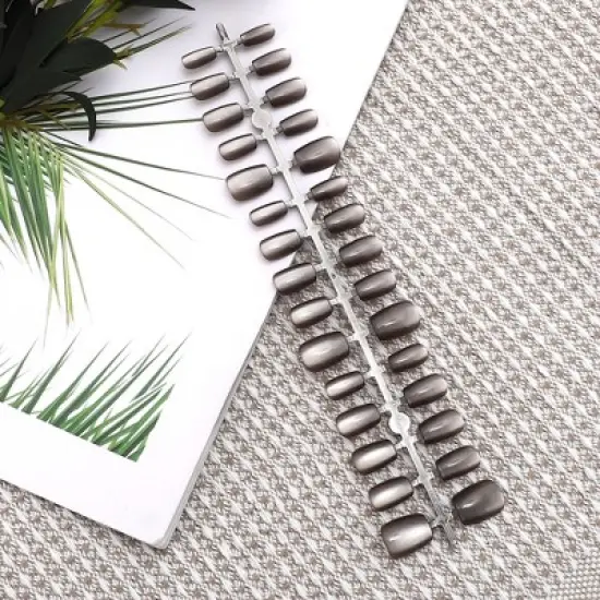 Unique Bargains Women's Full Coverage Nails Tips XS Deep Brown 1 Pc image {4}