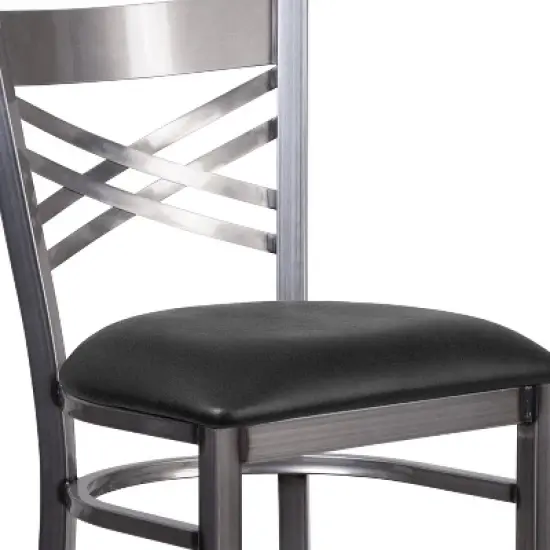 Flash Furniture Clear Coated ''X'' Back Metal Restaurant Barstool image {4}