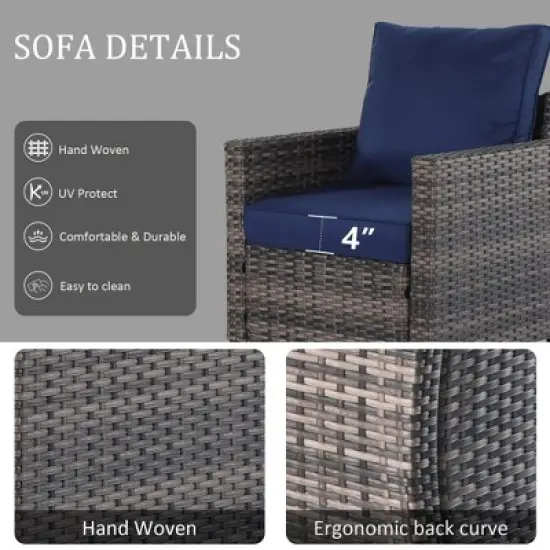 Yardgrace 6-Piece All-Weather Wicker Sofa Set with Storage Coffee Table image {5}