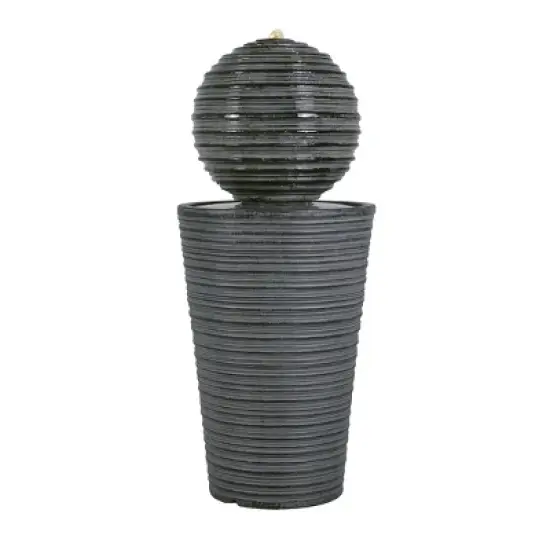 Christopher Knight Home Novi Modern Outdoor Concrete Fountain with LED Light, Gray image {1}