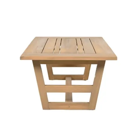 Christopher Knight Home Behram 4 Pieces Outdoor Acacia Wood Slat Design Seating Set, Beige image {5}