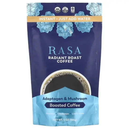 Rasa Adaptogen & Mushroom Boosted Coffee, Instant, Radiant Roasted Coffee, 5 oz (144 g) image {2}