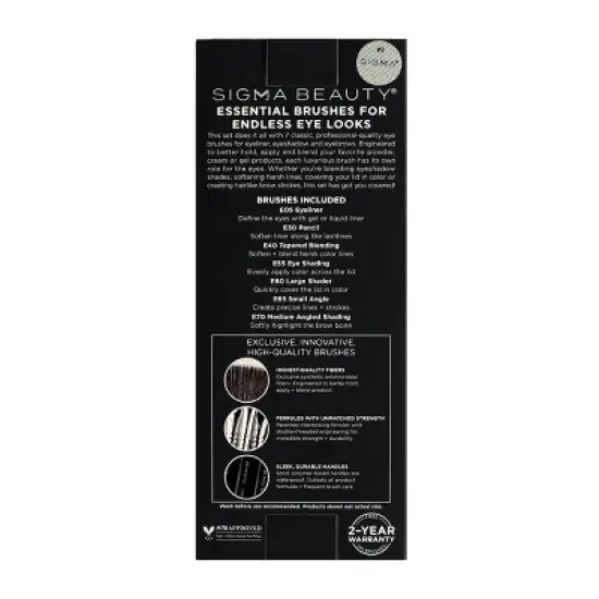 Sigma Beauty Basic Eye Brush Set - 7pc image {4}