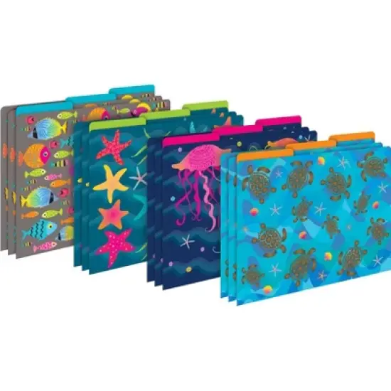 Barker Creek Kai Ola Sea Turtles Get Organized File Folders Set Multi-Design 107 per Set: Turtle Office Supplies, Paper, 50 Sheet Capacity image {1}