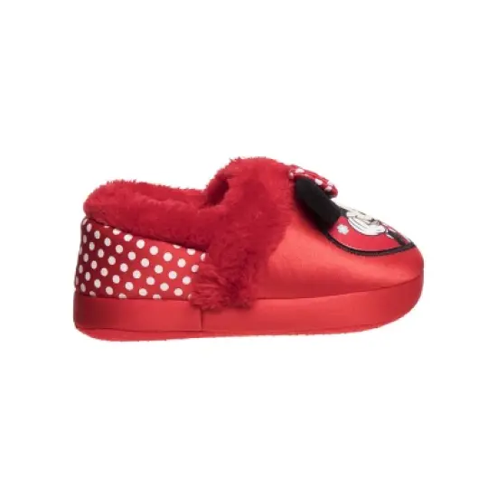 Josmo Kids Girl's Minnie Mouse Slippers - Plush Lightweight Warm Comfort Soft Aline House Slippers (sizes 5-12 toddler-little kid) image {2}