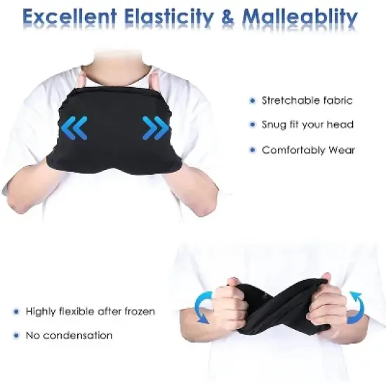 Maison Products Headache Relief Form Fitting Gel Ice Cap for Migraine, Hot Cold Therapy Migraine Ice Head Wrap, Puffy Eyes, Tension, Sinus, Stress Relief image {3}