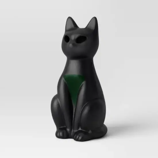 6.88" Lit Plastic Cat Figurine - Hyde and EEK! Boutique&trade; Matte Black image {2}