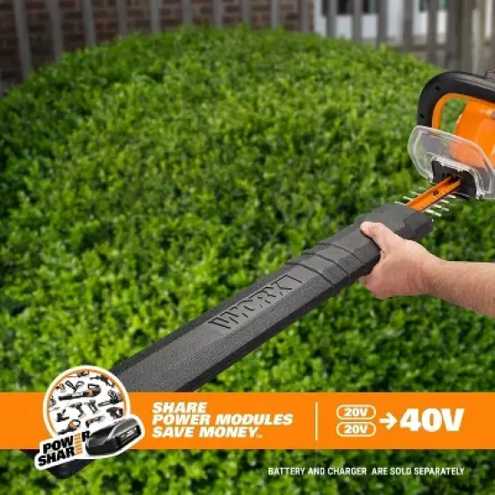 Worx WG284.9 40V Power Share 24" Cordless Hedge Trimmer (Tool Only) image {5}